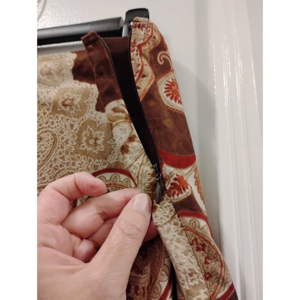 First Issue Liz Claiborne Skirt Paisley Brown Size 16  A-Line Zipper Lined Y2K - Picture 9 of 9